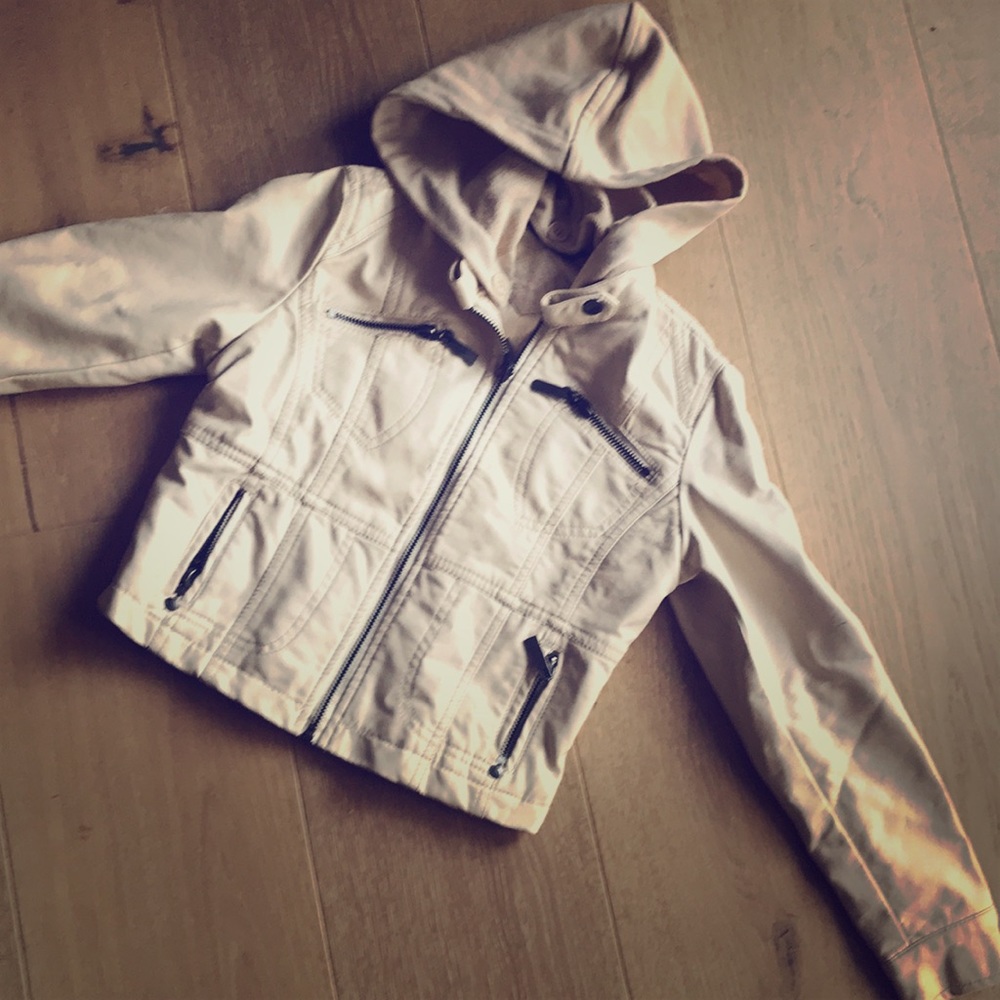 Adorable Girls vegan leather moto jacket